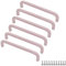 Wealrit 6 Stück Schubladengriffe aus massiver Aluminiumlegierung, Schrankgriffe, moderne Kicthen-Hardware-Griffe, Kommodengriffe (rosa, 128 mm Lochmitte)