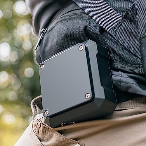 RANRAO Tragbarer persönlicher Taillenclip-Ventilator, wiederaufladbar über USB, 4000 mAh Powerbank-Akku und LED-Leuchten, 3-in-1-Kühlung, Kleiner Gürtel-Nackenventilator, Mini-Handkühler