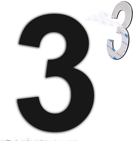 nanlyiau 6in black self adhesive number mailbox numbers stainless steel house numbers door number made of solid SUS304(paste bl 6in3)