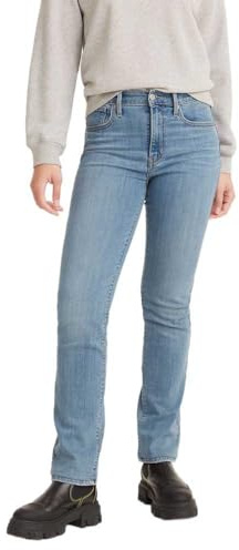 Levi's Women's 724 High Rise Straight Jeans, Slate Ideal Clean Hem, 30W x 32L