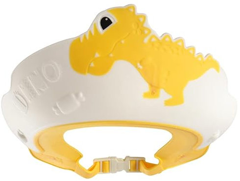 Gorro de ducha para bebé, gorro de ducha para niños, sombrero de visera para protección de ojos y oídos para niños de 0 a 9 años, bonita forma de dinosaurio/cocodrilo/hipopótamo que hace que el baño