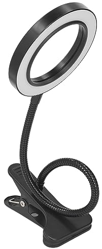 Clip-on-LED-Ringlicht, 3 Farben, 10 Helligkeiten, Flexibler Schwanenhals, USB-betriebene LED-Schreibtischlampe Mit Fernbedienung