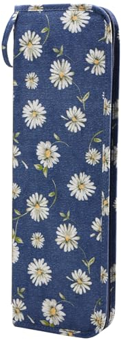 Coopay Knitting Needle Holder - Soft Case for Long Pins Storage, 40 cm, 14 x 43 x 2cm, Daisy