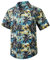 HISDERN Chemise Hawaïenne Homme Les Palmiers Manches Courtes Funky Imprimé Blue Hawaii Chemises pour Plage Vacances avec Poche-Avant XL