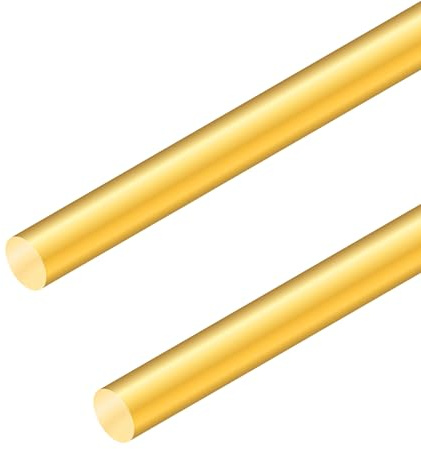 2PCS 10mm Messingstab, iMeistek 200mm Länge Messing massiv Rundstab für Drehbank Bar Stock, RC-Modelle DIY Crafts