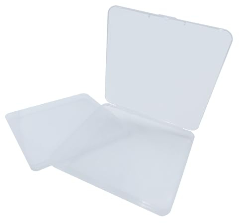 WYAN 4 Pcs Storage Boxes,Clear Plastic Beads Storage Containers Box,Rectangle Bead Holder Plastic Cases,Building Block Organiser,for storing items(15.5 * 15.5 * 1.4 cm)