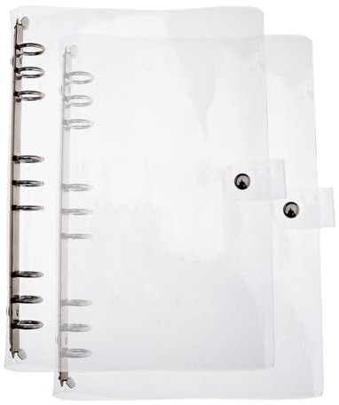 SUPERFINDINGS 2 Stück Durchsichtiger B5 Notizbuchordner PVC Kunststoff Ordnerhüllen 9 Ring Loseblatt Ordner 28x22x2.6cm Planer Einbandschutz Mit Schnappverschluss