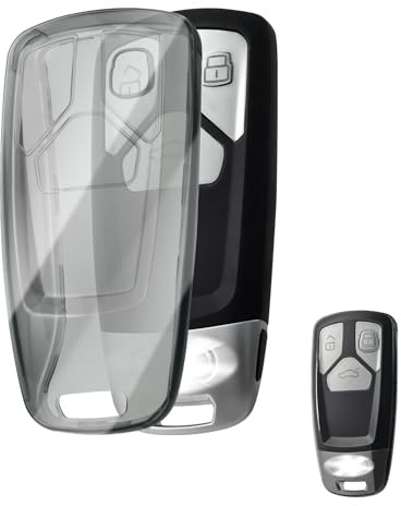 OFFCURVE Schlüsselhülle für Audi A4 A5 A6 A8 S4 S5 Q5 Q7 SQ5 SQ7 TT TTS R8 | Autoschlüssel hülle Transparent für Audi A4/S4/RS4 B9, A5/S5/RS5, A6, A7 C8, A8/S8 D5, Q5/SQ5 FY, Q7/SQ7 4M, TT/ TTS/TT RS