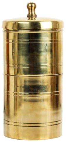USA Deals 365 Traditional South Indian Brass Filter Coffee Maker | Drip Sytle Coffee Filter Vessel | Utensil Kumbakonam 400 ML