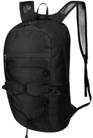 Sollee Wanderrucksack – 20 l Herren-Wanderrucksack, Reiserucksack, vielseitiger Sportrucksack für Erwachsene, Outdoor-Reisen, Tagesrucksack, Bergsteigerrucksack für Outdoor-Rucksackreisen, Schwarz ,