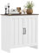 HOMCOM Credenza Cucina Moderna, Mobile 2 Ante con Ripiano Regolabile in Legno per Soggiorno e Ingresso, 80x39.7x80cm, Bianco