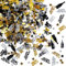 Konfetti Gold Schwarz, 1000 Stück Happy New Year 2025 Deko, Tischdekoration, Partydekoration, Neujahr Partygeschenke Dekorationen