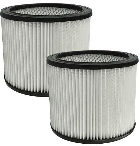 vhbw 2x Faltenfilter kompatibel mit Masko Nass/Trocken Industriesauger 1800W - Patronenfilter, Schwarz Weiß