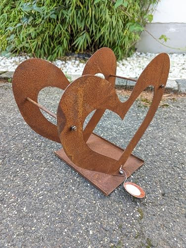 Garten Herz Deko Garten Kerzenständer Rost aus Metall 1.2mm Garten Kaminholzregal 032217, L36 H36cm