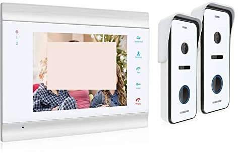 EDEDE Wireless Video Doorbell Camera, 7 Inch HD1080P Video Door Phone Intercom System With High Definition Wired Doorbell Camera Support Unlock for Home Security(1M2D)