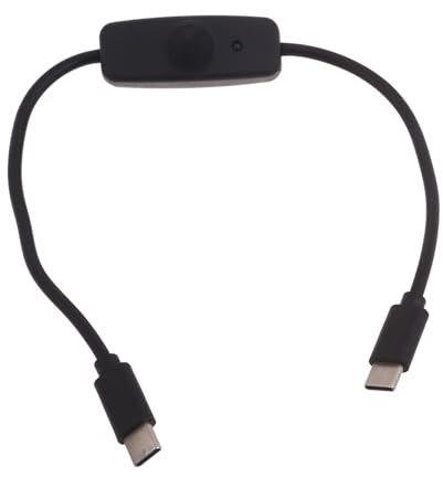 CPAOWEHF Câble USB C avec Bouton Marche/arrêt Câble d'alimentation Mâle À Mâle avec Interrupteurs pour Alimentation Téléphone Portable 31cm