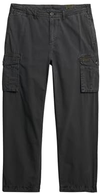 Superdry Herren Leichte Parachute Cargohose Tafelschwarz 34/32