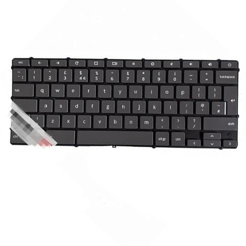 fqparts Tastiera del Computer Portatile per for Lenovo for Ideapad 3 CB-11AST05 3 CB-14IGL05 Nero UK Edition