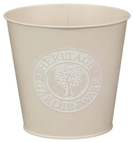 FAHAAM Heritage Garden Decorative Metal Planter Pot, Metal Plant Pots Vintage, Garden Buckets, Decorative Outdoor Flower Containers, Decoration Outdoor Plant Pot, Round garden Pot for Indoor outdoor.