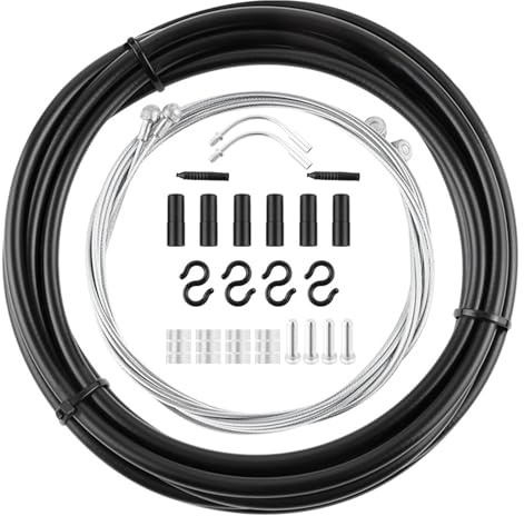 Laitejituan Fahrrad Bremszug Set, Bremszughülle mit 2,5 m, Fahrrad Bremsseil Set mit 2 V Bremskrümmer für Mountainbike Rennrad Fahrrad