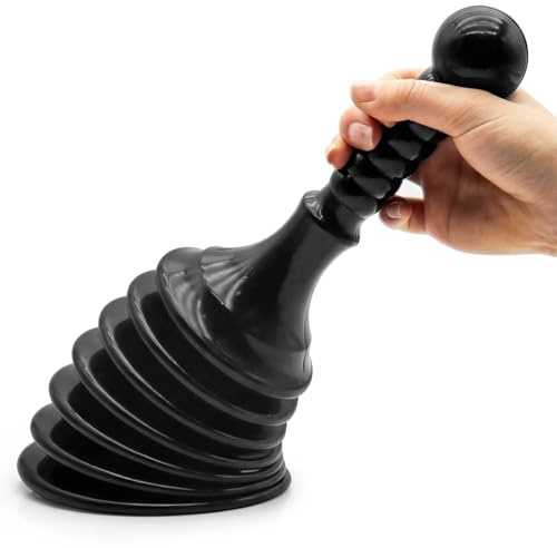 Heavy-Duty Toilet Plunger, Powerful Sink and Toilet Unblocker, Flexible Accordion Design for Quick and Easy Drain Clearing, Durable Plunger for Bathroom, Kitchen & All Drain Types