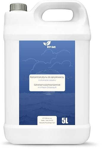 Scheibenreiniger Sommer Konzentrat 5L / 5000ml - 1:100 Mischverhältnis - Scheibenwaschkonzentrat streifenfrei gegen Insekten Schmutz Pollen - Scheibenreiniger mit Ozeanduft