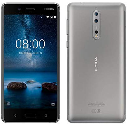 Nokia 8 - Smartphone de 5.3 (Qualcomm Snapdragon 835, Octa Core, 4 GB de RAM, Memoria Interna de 64 GB, Android 7.1.1 Nougat) Plata