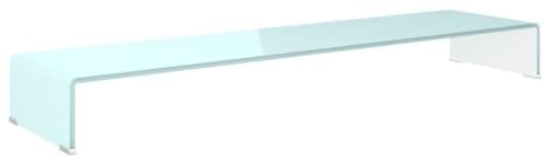 vidaXL TV-Aufsatz Monitorerhöhung Glasaufsatz TV-Bühne Fernseher Erhöhung Monitor Bildschirmerhöhung Schreibtischaufsatz Glas Grün 120x30x13cm
