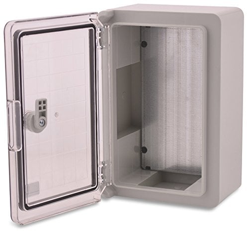 Caja de plástico ABS BOXEXPERT Armario de distribución para flotas IP65 gris/transparente (ABS, 300x200x130mm con puerta de visualización)