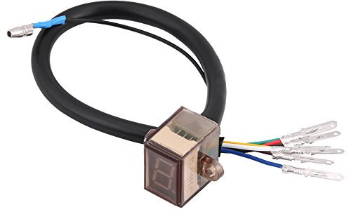 Qiilu Indicador de marcha digital universal de 6 velocidades para motocicleta con pantalla de marcha de sensores de palanca de cambio de luz LED