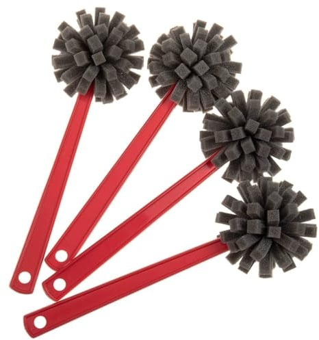 SIDCO Flaschenbürste 4 x Gläserbürste lang Spülbürste mit Schwamm Bürste Schaumstoff