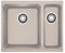 Franke KBG 160 - Fregadero (Fregadero encastrado bajo encimera, Rectangular, Arena, 2 senos, Rectangular, 340 x 400 mm)