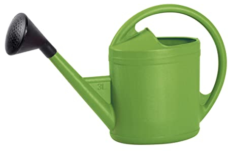 EDA - Arrosoir Ovale 3 litres Parisien - avec Pomme Noire - 42 x 12 x 27 cm - Vert