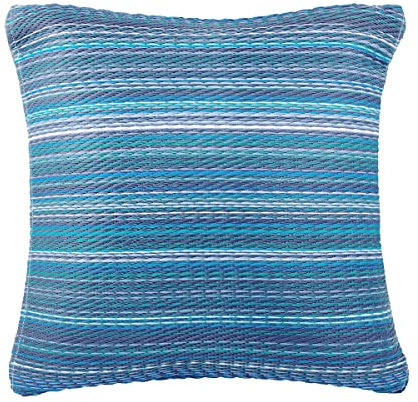 FAB HAB Outdoor-Kissen - Akzentkissen, Dekokissen, Wurfkissen - UV- & wetterbeständig – recycelter Kunststoff - Terrasse, Wohnzimmer, Balkon, Veranda – Cancun - Indigo (51 x 51)