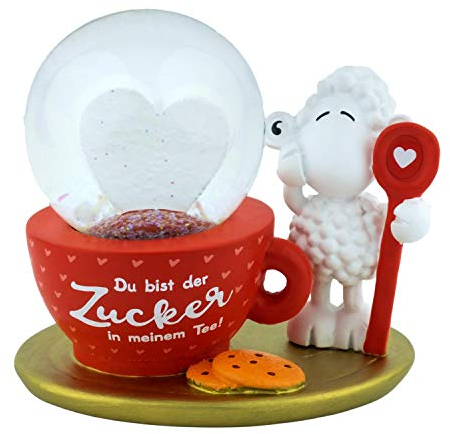 Die Geschenkewelt 46189 Traumkugel Du bist der Zucker in meinem Tee, 7,2 cm Schneekugel, Mehrfarbig, Höhe