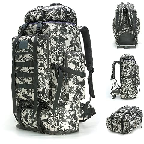 Wanderrucksack, 70 l/100 l, MOLLE-Rucksack, wasserdicht, Tagesrucksack für Reisen (City Camo)