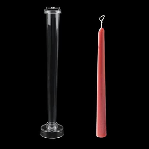 WANDIC Kerzenform, 1 Stück, transparente Kunststoff-Kerzenhalter-Form, Stumpen-Form, zylindrische Form für Kirche, Weihnachten, Kerzenlicht, Abendessen, Valentinstag, Heimdekoration, runde Spitze