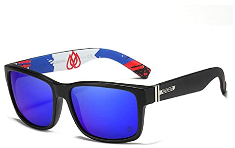 WQZYY&ASDCD Sonnenbrille Herren Damen Quadratische Polarisierte Männer Sport Stil Fahrfischer Objektiv Brille Male-New_Dark_Blue