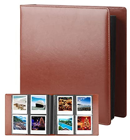 Fotoalbum mit 192 Taschen für Fujifilm Instax Wide 300, Polaroid OneStep (Druckknopf), kompatibel mit Polaroid POP, Originals 600 Kamera, 8,9 x 11,4 cm (3,5 x 4,5 Zoll) Film (Vintage Brown)