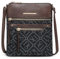 Dasein Umhängetasche für Damen, veganes Leder, Umhängetasche, Kuriertasche mit mehreren Reißverschlusstaschen, 0ds Monogramm schwarz