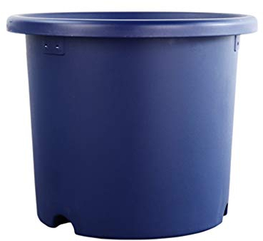 Pot de fleur rond de couleur unie de jardin botanique, pot de fleur en plastique de salon de chambre à coucher Ba Décoration de rebord de fenêtre Pot de plante Flux de jardinier (Bleu 20.3*20.3*16.6CM