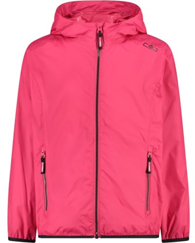 CMP Kinder Mädchen Regenjacke Kid Regenjacke Fix Kapuze Jacke, Farbe: Rosa, Größe: 164, Artikel B880 Erdbeere, B880 Erdbeere, 164 cm