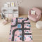 TAPISO Pinky Teppich Kurzflor Kinderteppich Kinderzimmer Blau Schwarz Pink Weiß Pastellfarben Modern Straße Auto Spielteppich Fahrzeug ÖKOTEX 200 x 300 cm
