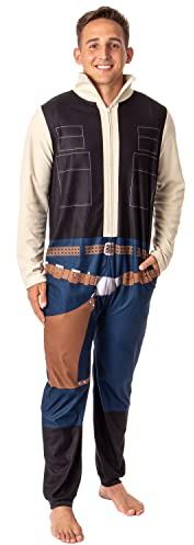 Star Wars Mens' Movie Film Han Solo Character Costume Footless Sleep Union Suit (Large/X-Large)