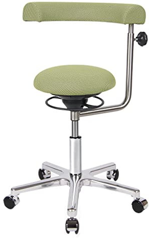 BALIMO Office - Bewegungsstuhl - Sitztrainer - ergonomischer Sitzhocker - Hocker mit Schwingeffekt - Rücken Trainer - Bürostuhl - Gestell Chrom (Grün)