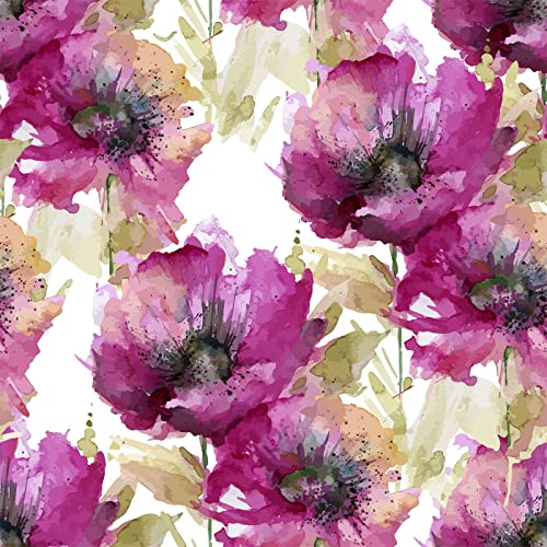 ReWallpaper Tapete Selbstklebend Blumen Lila Violett Muster Fototapete Blumen Selbstklebend Blumentapete Vintage 44.5CM X 3M Klebefolie Möbel Lila Blumen Möbelfolie Selbstklebend Muster Vintage