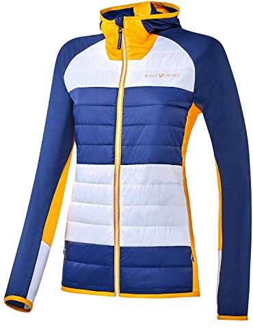 Black Crevice Damen wattierte Hybrid Jacke, blau/gold, 40