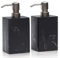 Suanti 2pcs Hand Soap and Lotion Dispenser Sets for Bathroom Countertop,Black Marble Texture Resin Stone Liqiud Dish Soap Dispenser for Kitchen Sink,Refillable-445ml/15 oz