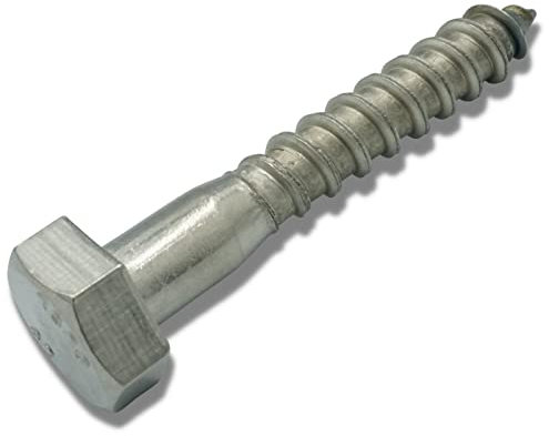 EZOTec - 8 Stück Sechskant Holzschrauben 4x45 mm DIN 571 - Edelstahl V2A A2 - Holzbauschrauben Schlüsselschrauben