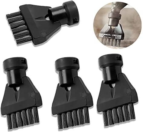 FFTANXS 4 PCS per Kärcher spazzole pulitori a Vapore,Kärcher Accessorio per Pulitori A Vapore,Testa Piatta Brush Nozzle,per spazzole per pulitore a Vapore Kärcher per SC1,SC2,SC3,SC4,SC5(Nero)